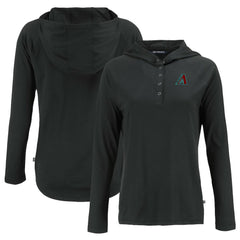 Arizona Diamondbacks Cutter & Buck Women's Coastline Epic Comfort Eco Recycled Hoodie Raglan Long Sleeve T-Shirt - Black Hoodies