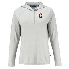 Cleveland Guardians Cutter & Buck Women's Coastline Epic Comfort Eco Recycled Hoodie Raglan Long Sleeve T-Shirt - Gray Hoodies