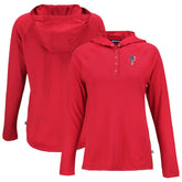 Philadelphia Phillies Cutter & Buck Women's Stars And Stripes Coastline Epic Comfort Eco Recycled Hoodie Raglan Long Sleeve T-Shirt - Red Hoodies