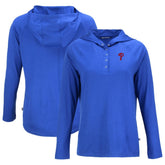 Philadelphia Phillies Cutter & Buck Women's Coastline Epic Comfort Eco Recycled Hoodie Raglan Long Sleeve T-Shirt - Royal Hoodies