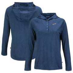 San Diego Padres Cutter & Buck Women's Cooperstown Collection Coastline Epic Comfort Eco Recycled Hoodie Raglan Long Sleeve T-Shirt - Navy Hoodies