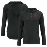 San Francisco Giants Cutter & Buck Women's Coastline Epic Comfort Eco Recycled Hoodie Raglan Long Sleeve T-Shirt - Black Hoodies