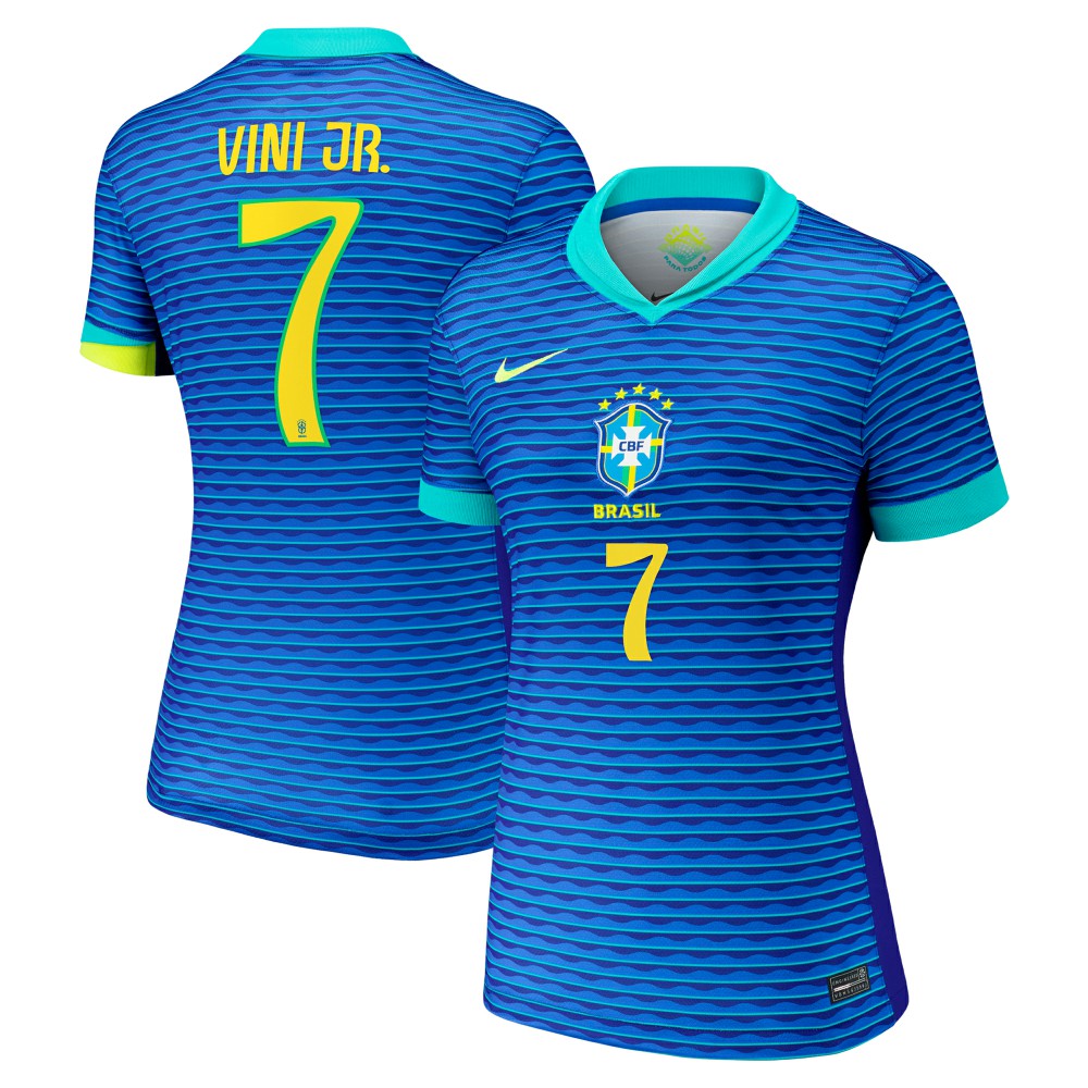 Vini Jr. Brazil National Team Women's 2024 Away Replica Jersey Blue