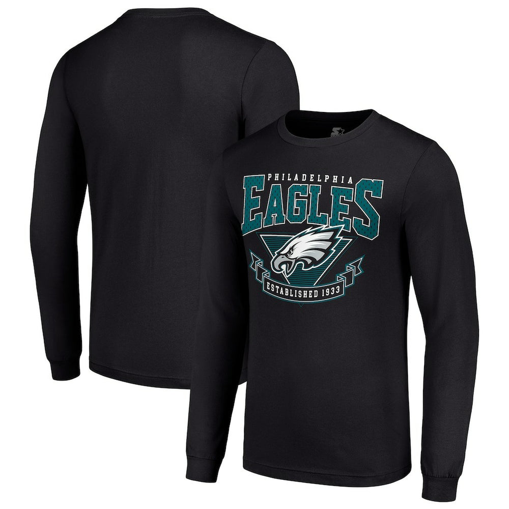Philadelphia Eagles Starter '80s Inspired Team Logo Long Sleeve T-Shirt Black