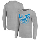 Detroit Lions Starter '80s Inspired Team Logo Long Sleeve T-Shirt Heather Gray