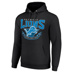 Detroit Lions Starter ‘80s Inspired Pullover Hoodie Black