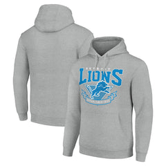 Detroit Lions Starter ‘80s Inspired Pullover Hoodie Heather Gray