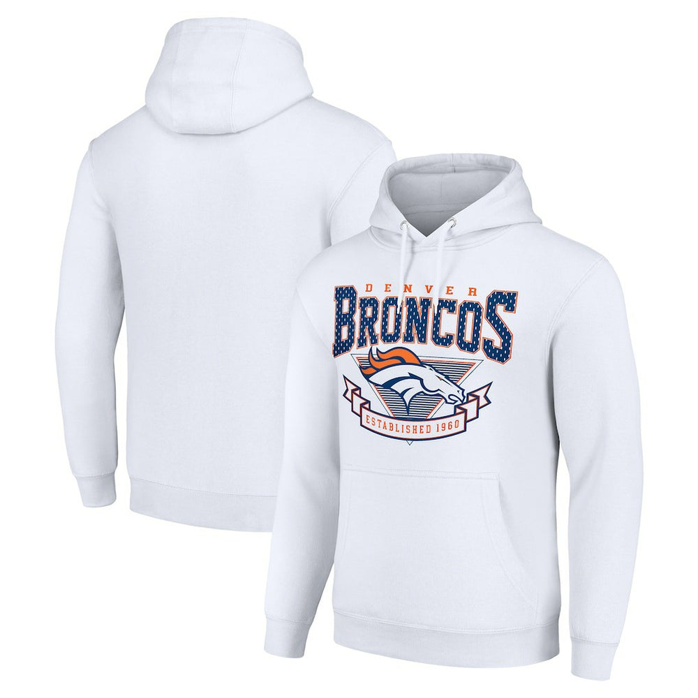 Denver Broncos Starter ‘80s Inspired Pullover Hoodie White