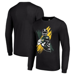 Green Bay Packers Starter Player X Logo Graphic Long Sleeve T-Shirt Black