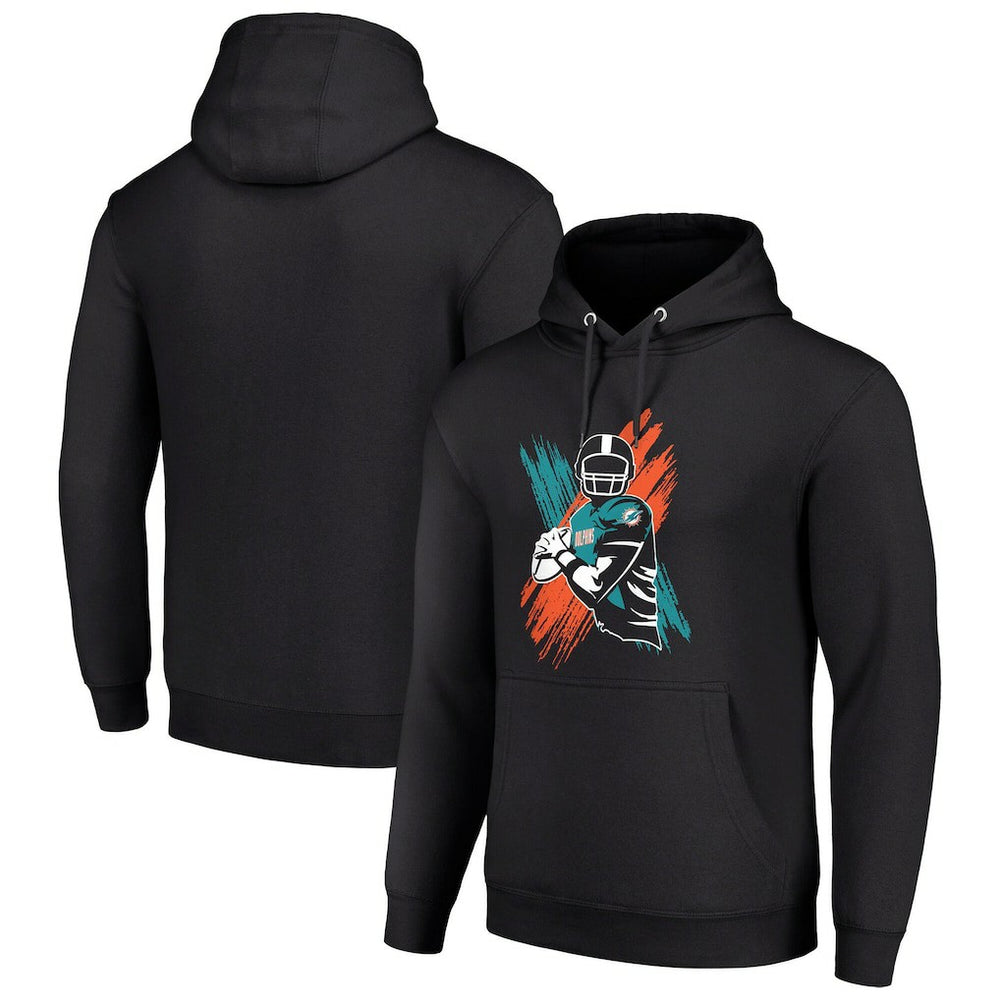 Miami Dolphins Starter Player X Fleece Pullover Hoodie Black