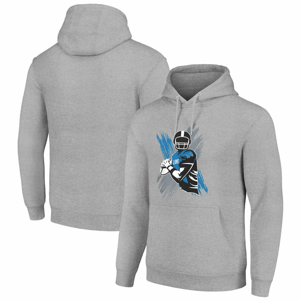 Detroit Lions Starter Player X Fleece Pullover Hoodie Heather Gray