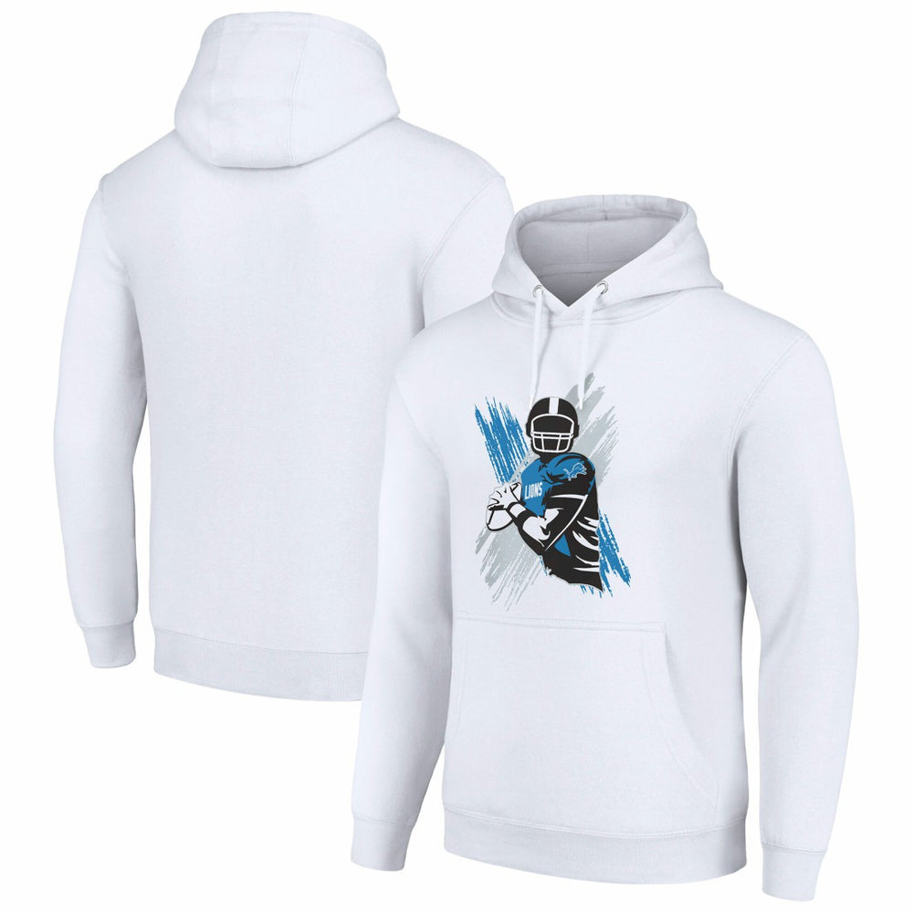 Detroit Lions Starter Player X Fleece Pullover Hoodie White