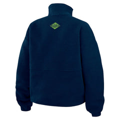 Seattle Seahawks WEAR by Erin Andrews Women's Polar Fleece Half-Zip Jacket College Navy