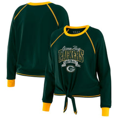 Green Bay Packers WEAR by Erin Andrews Women's Tie-Front Long Sleeve Top Green/Gold