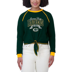 Green Bay Packers WEAR by Erin Andrews Women's Tie-Front Long Sleeve Top Green/Gold