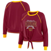 Washington Commanders WEAR by Erin Andrews Women's Tie-Front Long Sleeve Top Burgundy/Gold