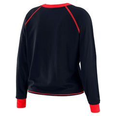 Houston Texans WEAR by Erin Andrews Women's Tie-Front Long Sleeve Top Navy/Red
