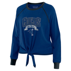 Indianapolis Colts WEAR by Erin Andrews Women's Tie-Front Long Sleeve Top Royal/Black