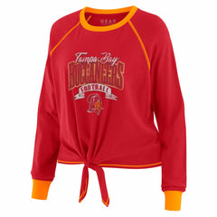 Tampa Bay Buccaneers WEAR by Erin Andrews Women's Tie-Front Long Sleeve Top Red/Orange