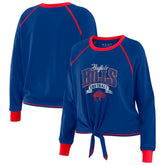 Buffalo Bills WEAR by Erin Andrews Women's Tie-Front Long Sleeve Top Royal/Red