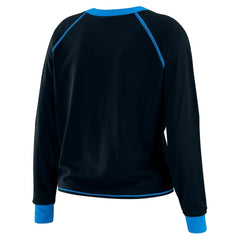 Carolina Panthers WEAR by Erin Andrews Women's Tie-Front Long Sleeve Top Black/Blue
