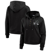 Las Vegas Raiders WEAR by Erin Andrews Women's Waffle Hoodie Pullover Top Black