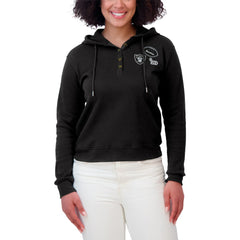 Las Vegas Raiders WEAR by Erin Andrews Women's Waffle Hoodie Pullover Top Black