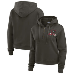 Tampa Bay Buccaneers WEAR by Erin Andrews Women's Waffle Hoodie Pullover Top Pewter
