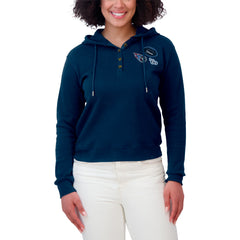 Tennessee Titans WEAR by Erin Andrews Women's Waffle Hoodie Pullover Top Navy