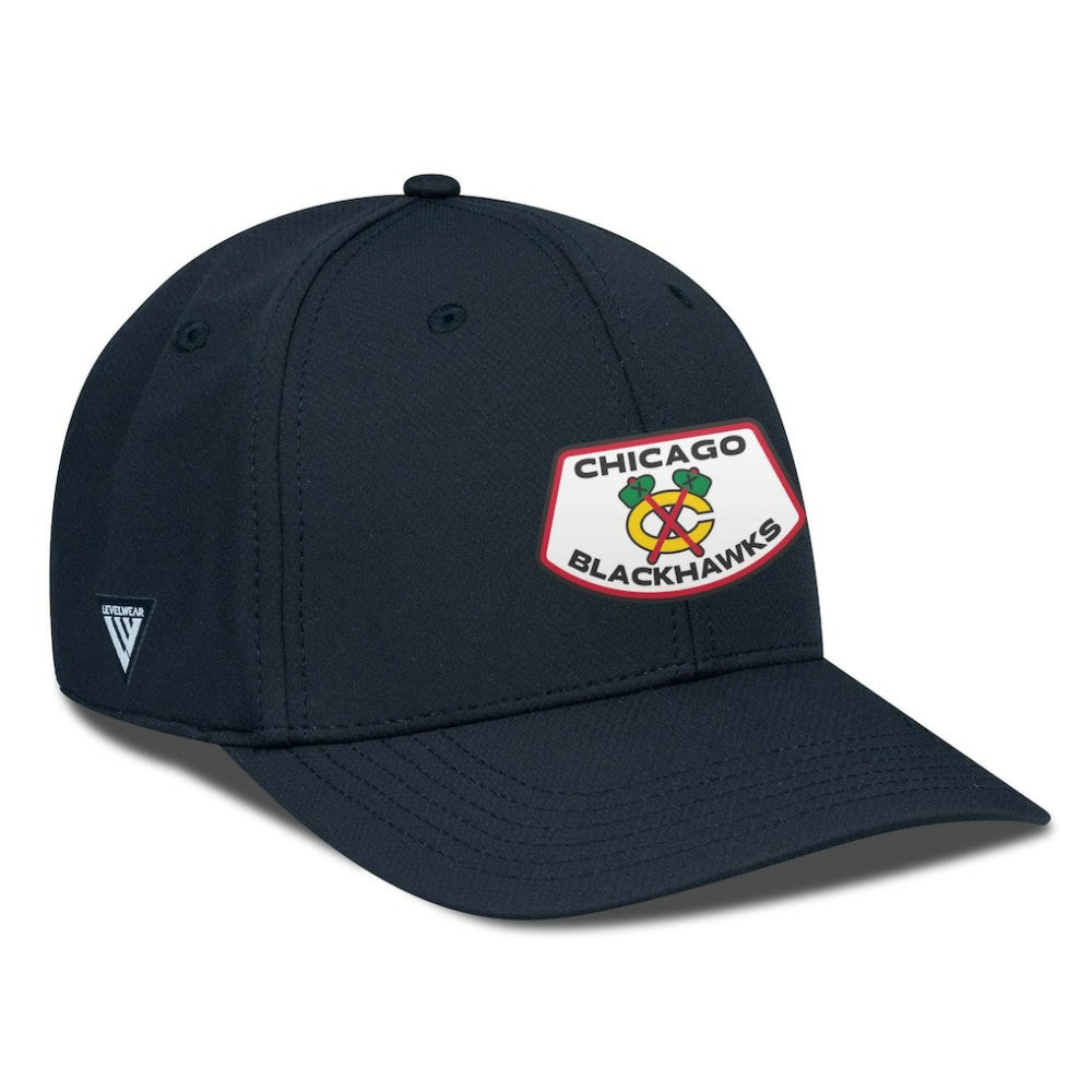 NHL Chicago Blackhawks Levelwear Rise Skylight Flex Hat - Black