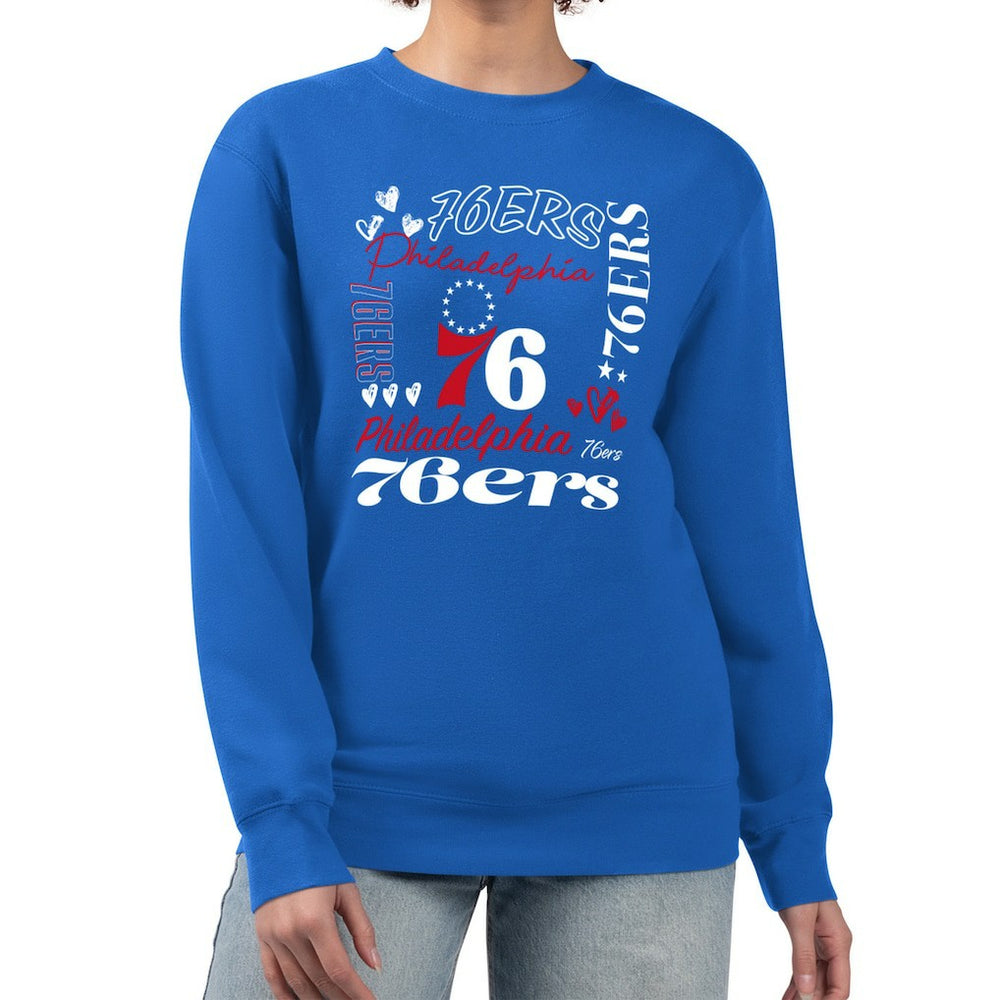 Philadelphia 76ers G-III 4Her by Carl Banks Women's Collage Team Graphic Fleece Pullover Sweatshirt Royal