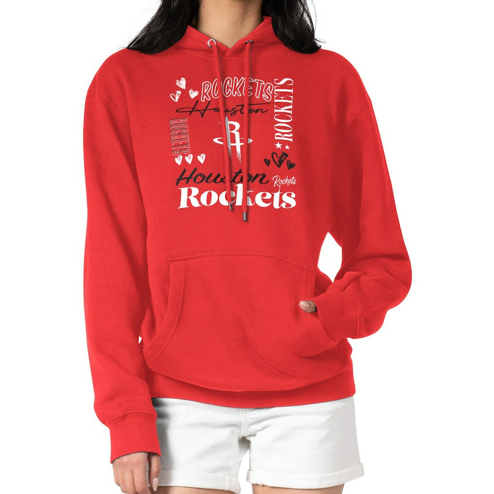 Houston Rockets G-III 4Her by Carl Banks Women's Team Collage Graphic Fleece Pullover Hoodie Red