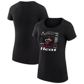 Miami Heat G-III 4Her by Carl Banks Women's Super-Slim Fit Lightweight Team Name Collage Graphic T-Shirt Black