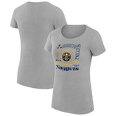 Denver Nuggets G-III 4Her by Carl Banks Women's Super-Slim Fit Lightweight Team Name Collage Graphic T-Shirt Heather Gray