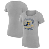 Indiana Pacers G-III 4Her by Carl Banks Women's Super-Slim Fit Lightweight Team Name Collage Graphic T-Shirt Heather Gray