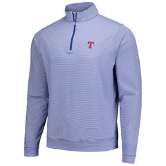 Texas Rangers Peter Millar Perth Sugar Stripe Performance Quarter-Zip Top - Royal Tops