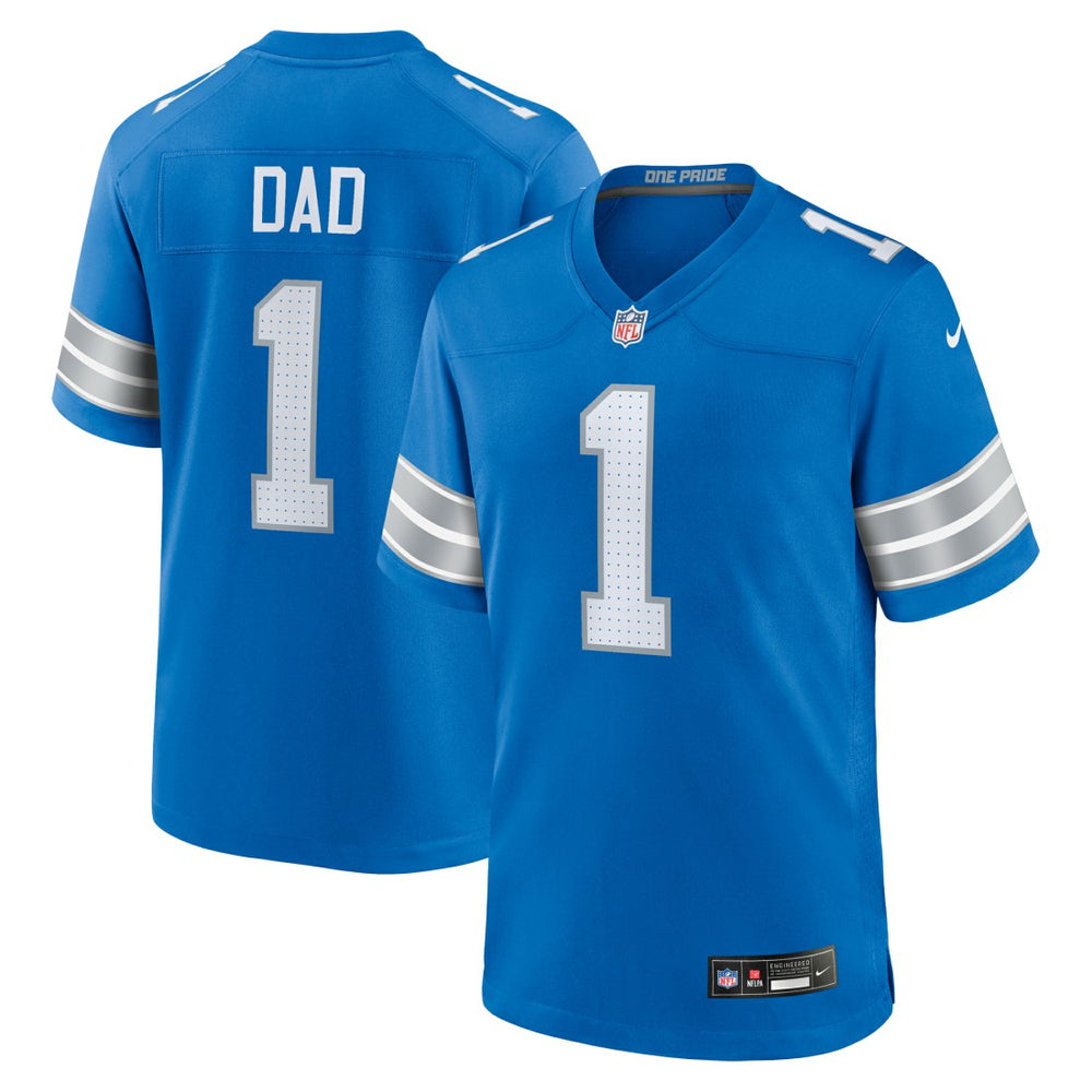 NFL Number 1 Dad Detroit Lions Game Jersey - Blue