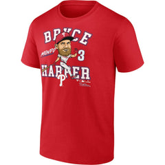 Bryce Harper Philadelphia Phillies Fanatics Hometown Caricature T-Shirt - Red T-shirts