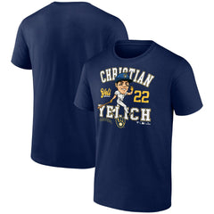 Christian Yelich Milwaukee Brewers Fanatics Hometown Caricature T-Shirt - Navy T-shirts