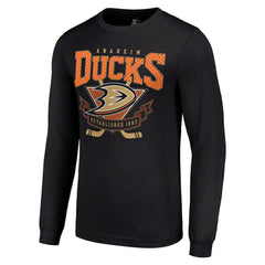 NHL Anaheim Ducks Starter Team Logo Graphic Long Sleeve T-Shirt - Black