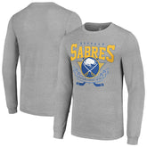 NHL Buffalo Sabres Starter '80s Inspired Team Logo Long Sleeve T-Shirt - Heather Gray