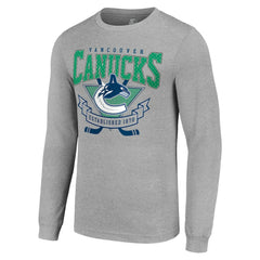 NHL Vancouver Canucks Starter '80s Inspired Team Logo Long Sleeve T-Shirt - Heather Gray