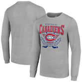 NHL Montreal Canadiens Starter '80s Inspired Team Logo Long Sleeve T-Shirt - Heather Gray