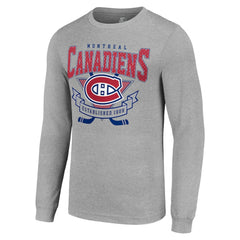 NHL Montreal Canadiens Starter '80s Inspired Team Logo Long Sleeve T-Shirt - Heather Gray