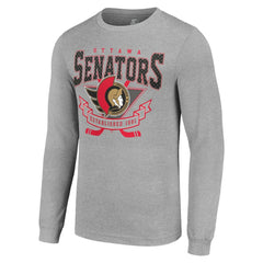 NHL Ottawa Senators Starter '80s Inspired Team Logo Long Sleeve T-Shirt - Heather Gray