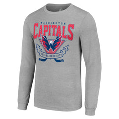 NHL Washington Capitals Starter '80s Inspired Team Logo Long Sleeve T-Shirt - Heather Gray