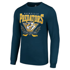 NHL Nashville Predators Starter Team Logo Graphic Long Sleeve T-Shirt - Navy
