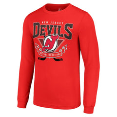 NHL New Jersey Devils Starter Team Logo Graphic Long Sleeve T-Shirt - Red