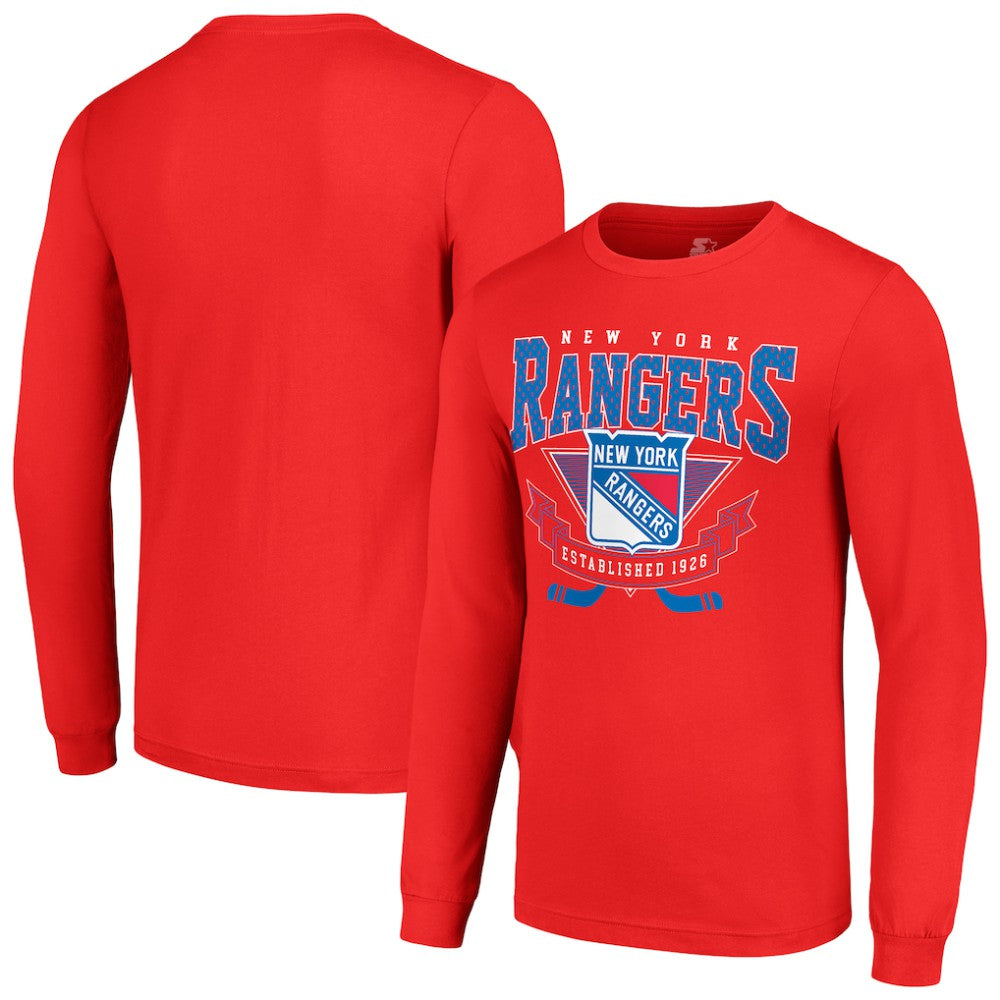 NHL New York Rangers Starter Team Logo Graphic Long Sleeve T-Shirt - Red