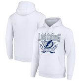 NHL Tampa Bay Lightning Starter Team Logo Graphic Fleece Tri-Blend Pullover Hoodie - White